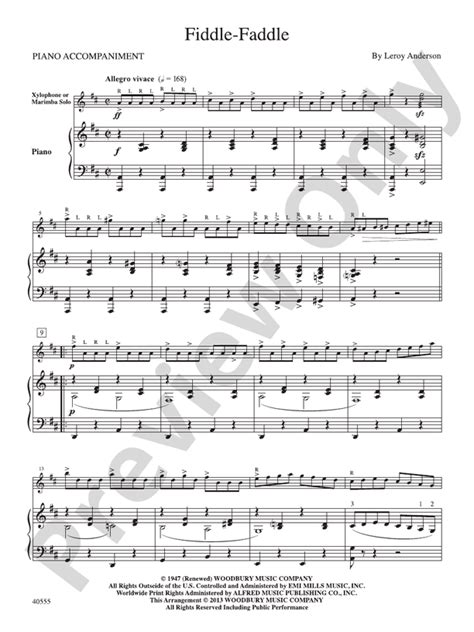 Fiddle-Faddle: Mallet Instrument Part(s): Leroy Anderson - Digital Sheet Music Download