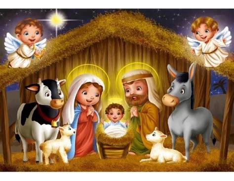 Painel De Festa Pres Pio Sagrada Fam Lia Natal X Cm Cor Colorido