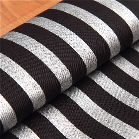 Black And Silver Stripe Oxford Fabric Modes4u