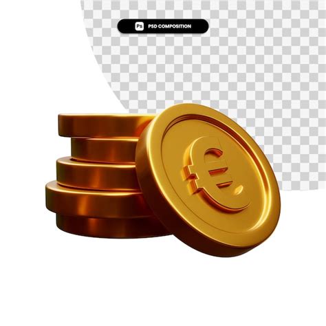 Premium Psd Stack Of Golden Coins In 3d Rendering Isolated