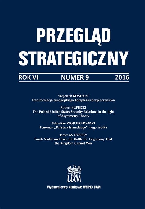 Przegląd Strategiczny 9 2016 Wydawnictwo Naukowe Wydziału Nauk