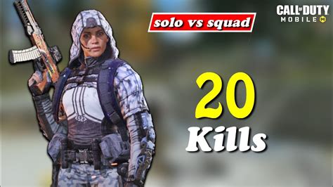 Call Of Duty Mobile Kills Solo Vs Squad Battle Royale Youtube