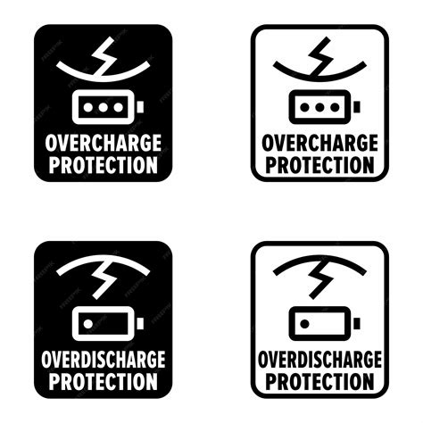 Premium Vector | Overcharge and overdischarge vector information sign