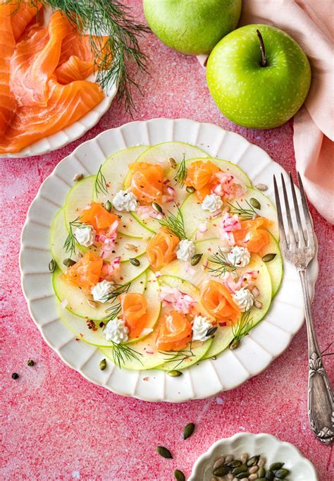 Recette Carpaccio De Pomme Verte Et Saumon Fum Marie Claire