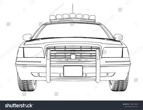 Police Car Sketch Vector Stock Vector (Royalty Free) 1208074699 ...