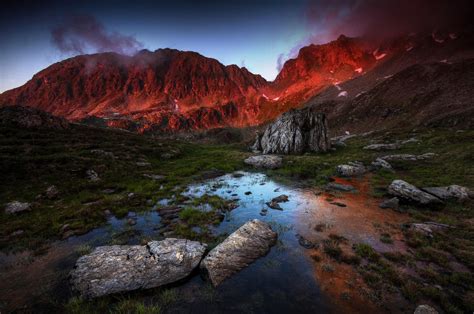 Wallpaper Landscape Hill Lake Rock Nature Reflection Sky Earth