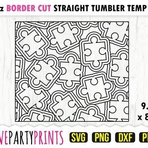 Puzzle Burst Tumbler Svg Dxf Png Pdf Oz Skinny Tumbler Etsy Uk