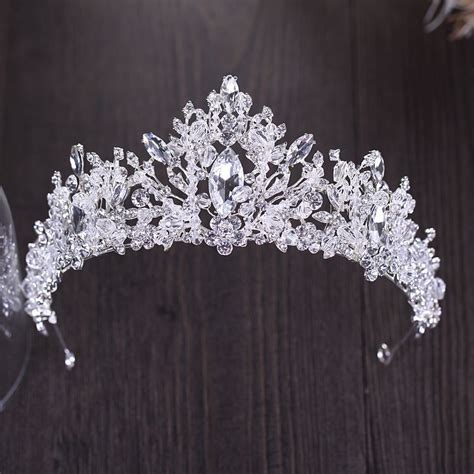 Sparkly Silver Tiara 2018 Metal Rhinestone Beading Crystal Accessories