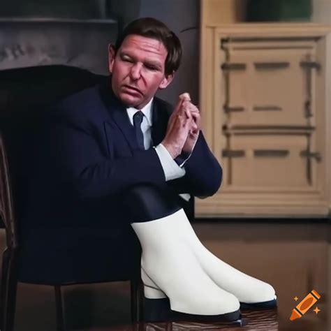 Politician ron desantis wearing white knee-high boots with high heels ...