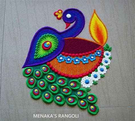 Simple Peacock Rangoli Designs For Home