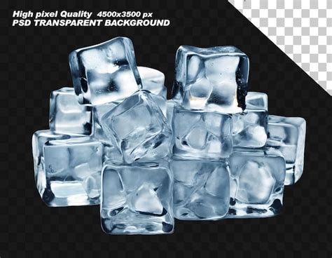 Premium Psd Psd Pile Of Ice Cubes Png On Isolated Transparent Background