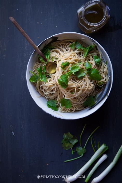 Super Easy Scallion Oil Noodles Noodles Or Pasta Is Tossed In Savory