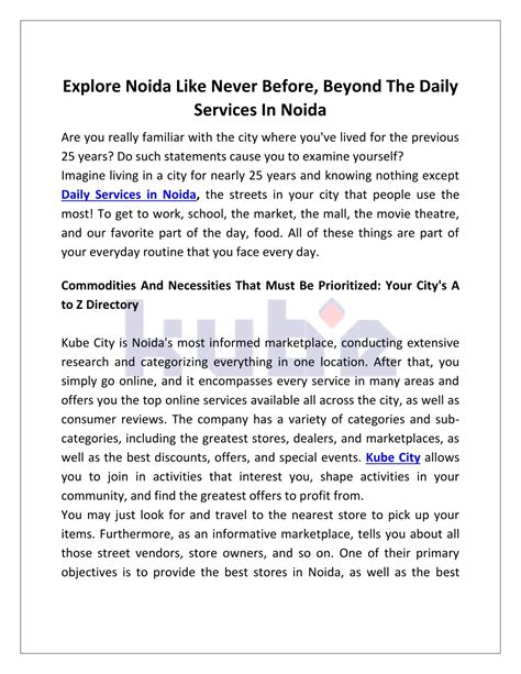 PPT - Explore Noida Like Never Before, Beyond The Daily Services In ...