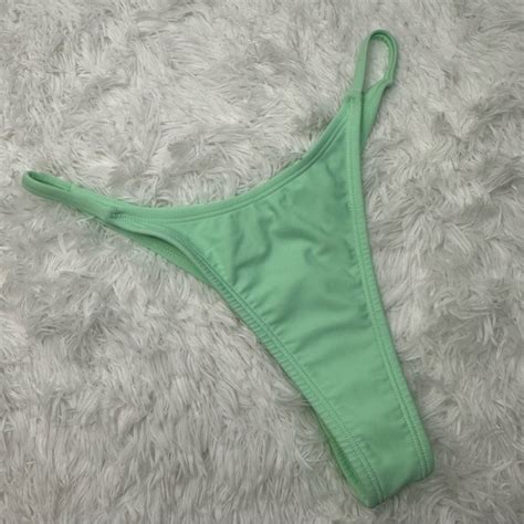 Wild Fable Swim Wild Fable Seafoam Green Thong Bikini Bottoms Small