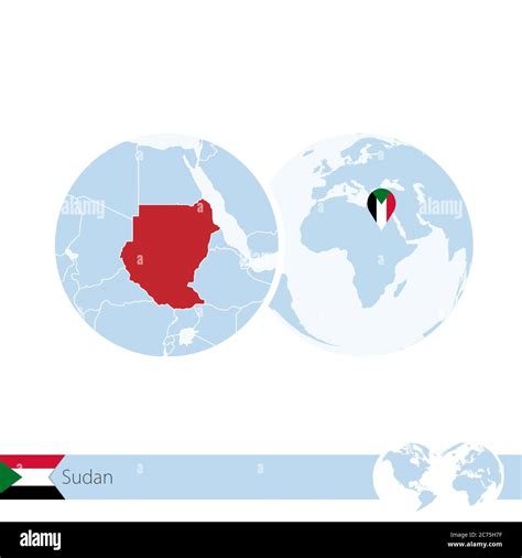 Sud N En El Mundo Con Bandera Y Mapa Regional De Sud N Ilustraci N