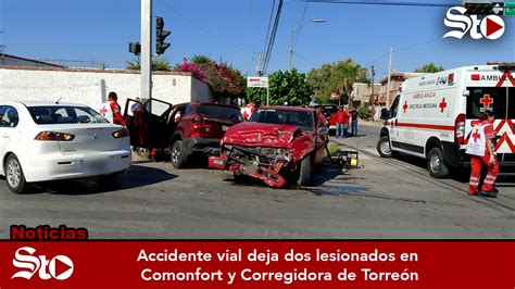 Accidente vial deja dos lesionados en Comonfort y Corregidora de Torreón