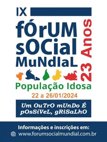 Abertas as inscrições para a 9ª edição do Fórum Social Mundial da