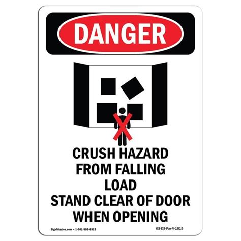 Signmission Safety Sign Osha Danger 18 Height Aluminum Crush