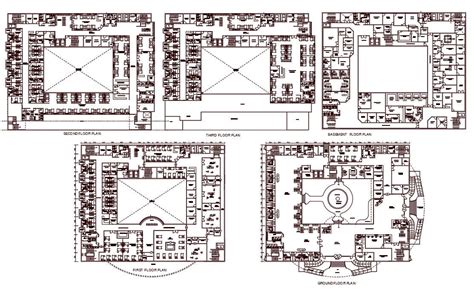 200 Bed Hospital Lay-out - Cadbull