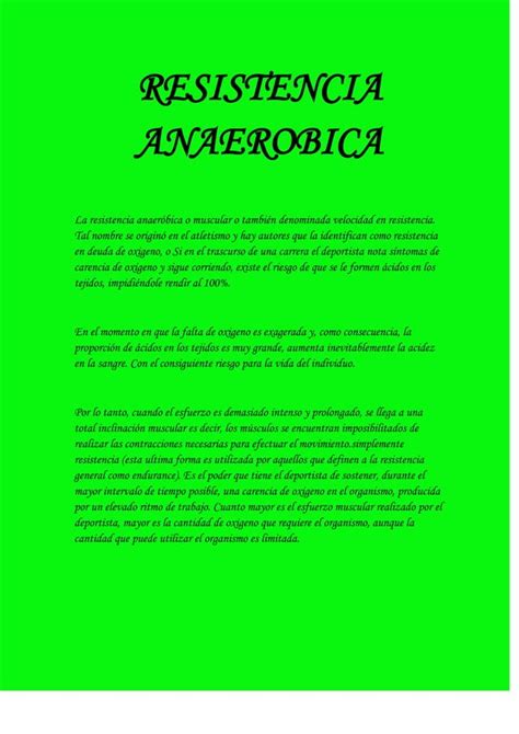 Resistencia Aerobica Y Anaerobica Pdf Descarga Gratuita