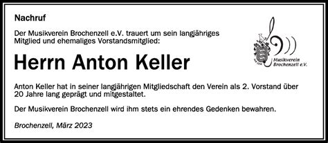 Traueranzeigen Von Anton Keller Schwaebische De Trauerportal