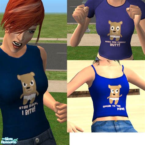 The Sims Resource Set Of 3 Bear In Underwear Tops