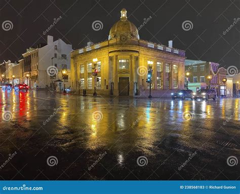 PNC Bank on a Rainy Sunday Night in Georgetown in Washington DC ...