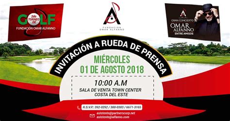 Invitaci N A Rueda De Prensa O Torneo De Golf Fundaci N Omar Alfanno