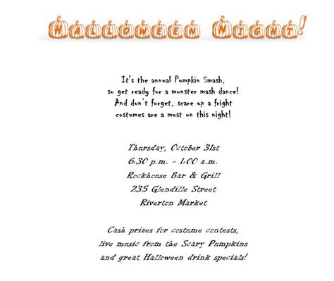 Halloween Costume Party Invitations 2 Wording | Free Geographics Word ...