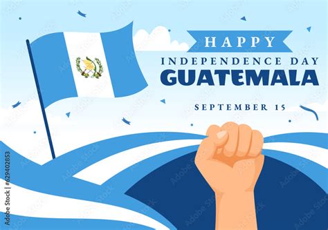 Guatemala Independence Day Vector Illustration on September 15 with ...