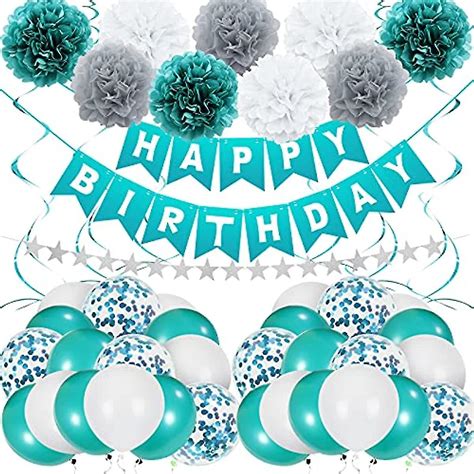 Unisun Teal Blue Birthday Decorations Tiffany Blue Party Balloon With