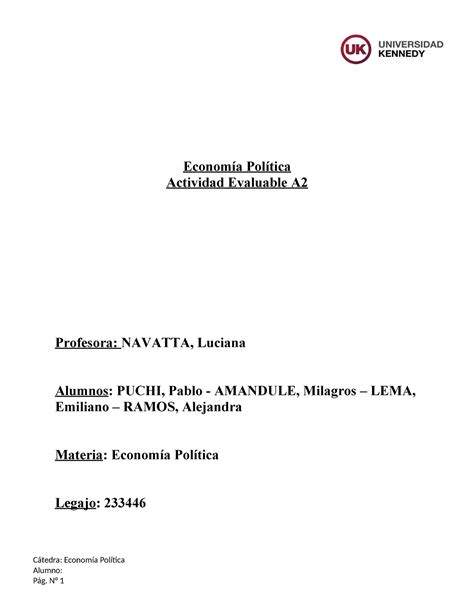 Activ Grupal Evaluable Economia Politica 2 Economía Política