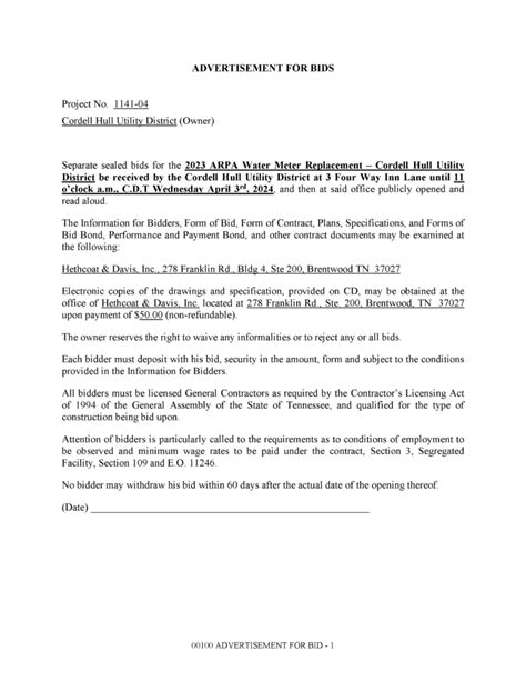 DUE: APRIL 3, 2024 @ 11 AM (CDT) – Separate sealed bids for the 2023 ...