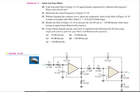 Solved Figure 15 45 Section 15 3 Active Low Pass Filters