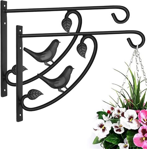 Heavy Duty Hanging Basket Brackets Plant Hook Jiayi 2 Pack Metal ...