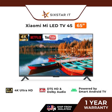 Xiaomi Mi LED TV 4S 65-Inch - 4K Ultra HD Netflix Youtube | Lazada