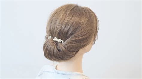 ギブソンタック 一つ結びを内側に入れて作る方法 Simple Updo Hairstyle Gibson Tuck Youtube