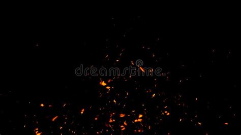 Fire Embers Particles Over Black Background Stock Illustration ...