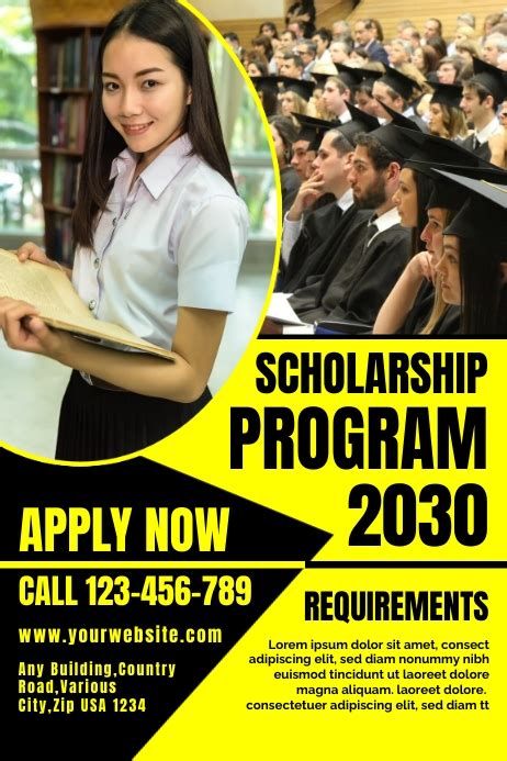 Scholarship Program Poster Template Postermywall