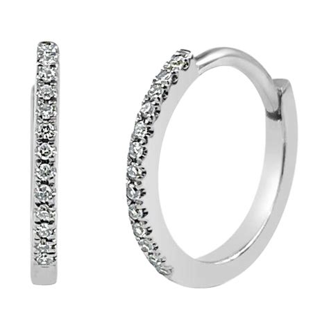 14 Karat Yellow Gold 007 Carat Diamond Huggie Hoop Earrings For Sale At 1stdibs Solid Gold