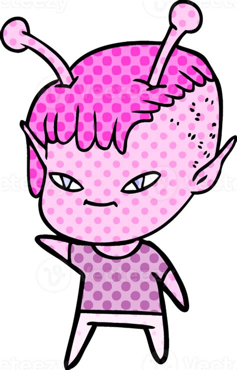 Cute Cartoon Alien Girl 45078113 Png