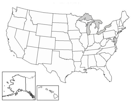 Printable Blank Us Map Quiz Printable Map Of The United States