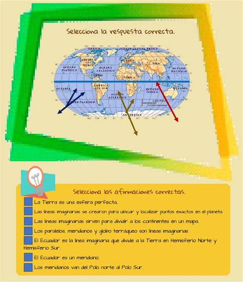 Ficha Online De Líneas Imaginarias Para Segundo Grado Primaria Puedes Hacer Los Ejercicios