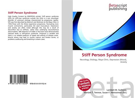 Stiff Person Syndrome 978 613 0 51152 4 6130511523 9786130511524