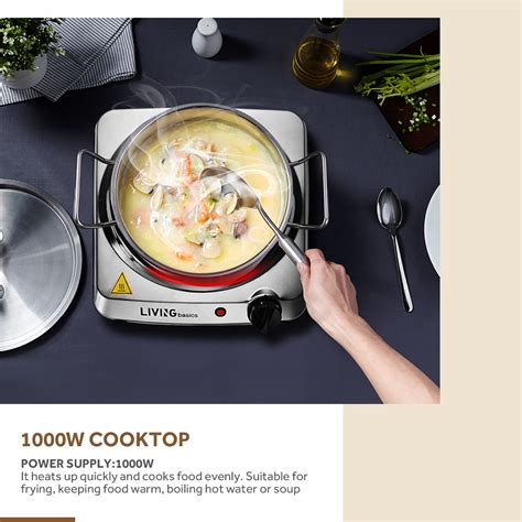 Countertop Infrared Single Burner W Electric Hot Plate Level Temperature Livingbasics