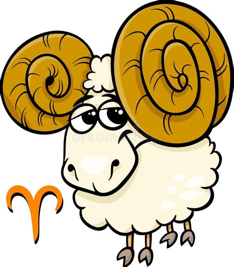 Aries Or The Ram Zodiac Sign Stock Vector Illustration Of Cartoon