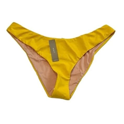 J Crew Swim Nwt J Crew Curved Waist Cheeky High Leg Cut Bikini Swim Bottom L Yellow