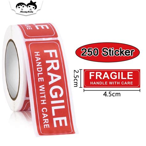 Jual Stiker Fragile 1 Roll 250Pcs Sticker Awas Pecah Jangan Banting