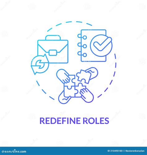 Redefine Roles Blue Gradient Concept Icon Stock Vector Illustration