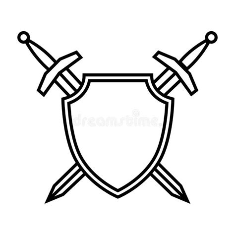 Shield And Sword Icon Vector Shield Illustration Sign Sword Symbol Or Logo Stock Vector